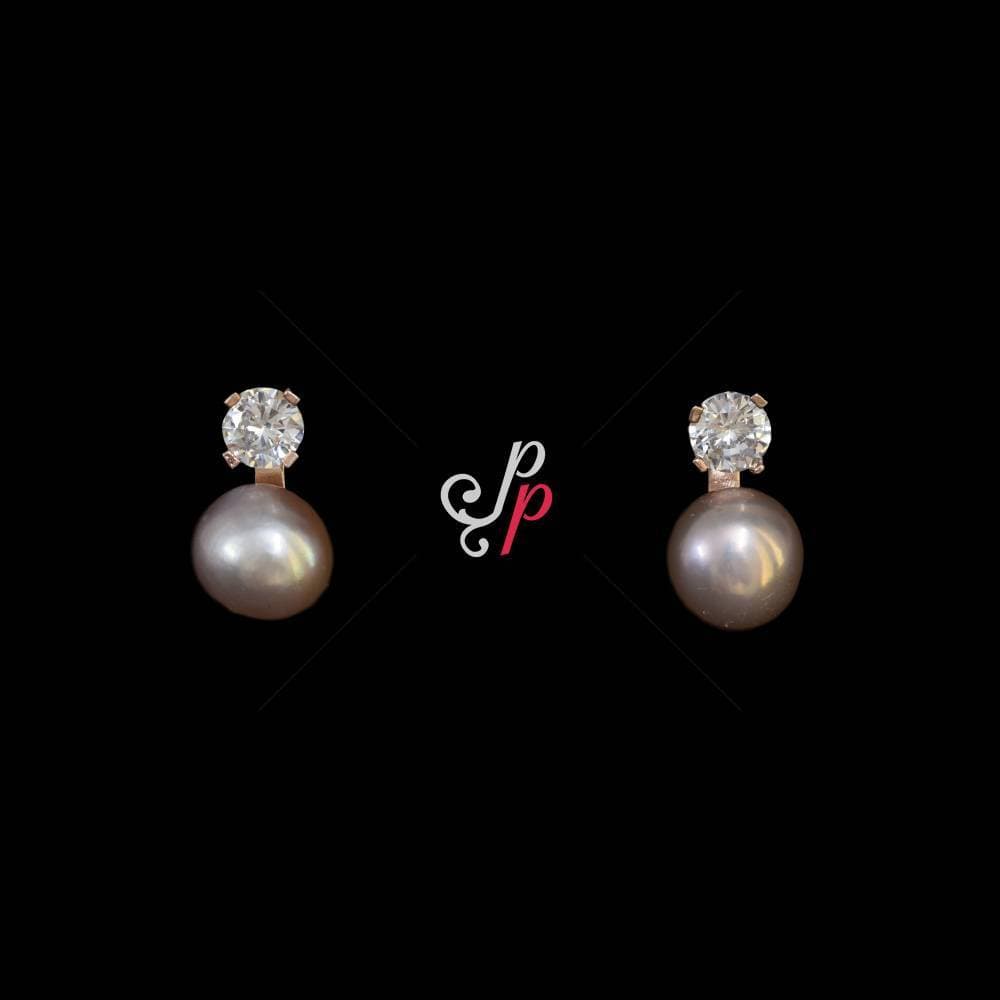 Cute Pearl Studs in Lavendar Pearls and Rose Gold Metal