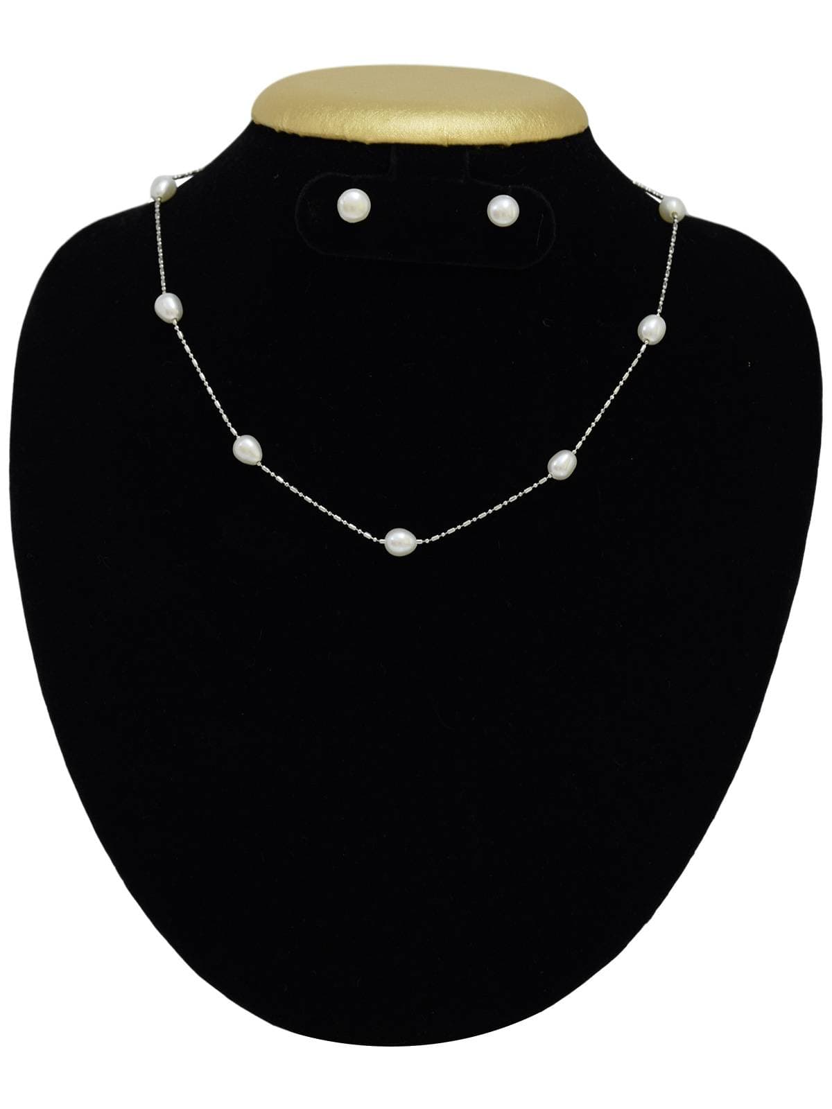 9 Moti Pearl Set - In Finest Hand Picked Oval White Pearls