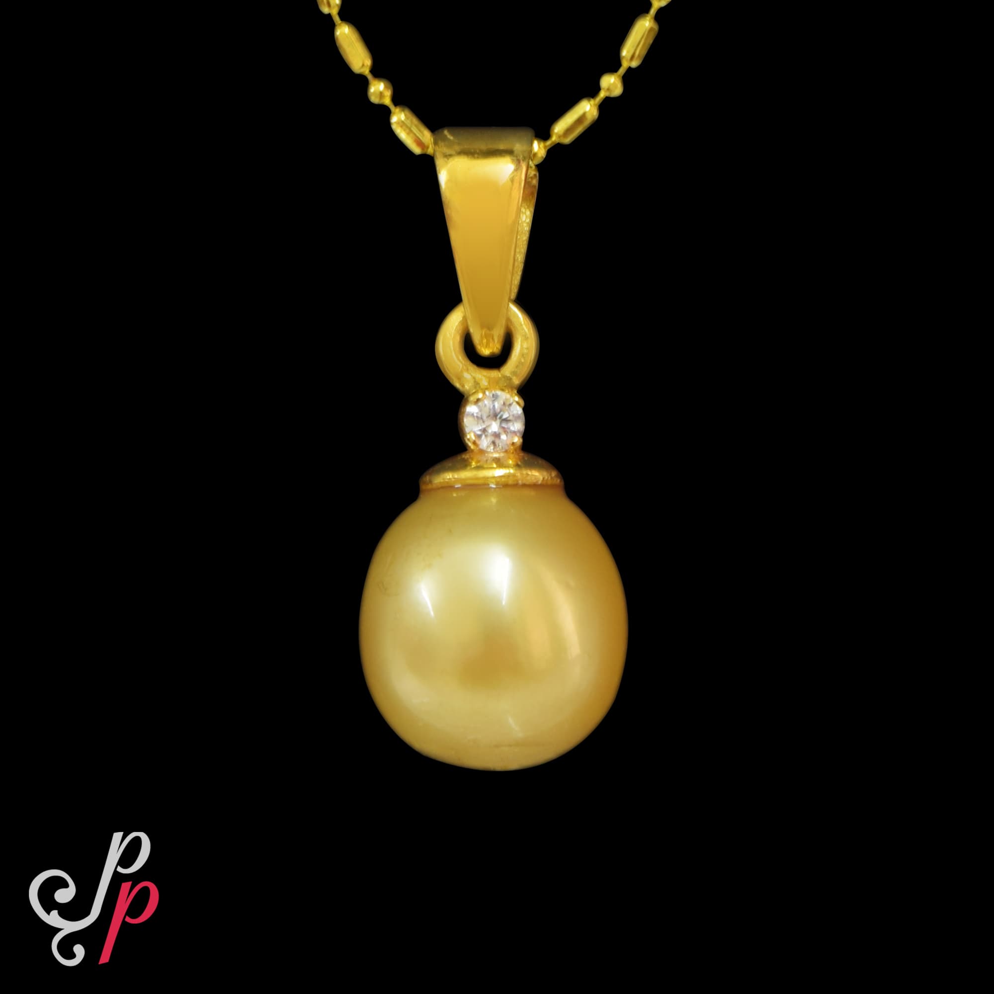 Simple and Elegant South Sea Pearl Pendant in 916 Gold - Image 3