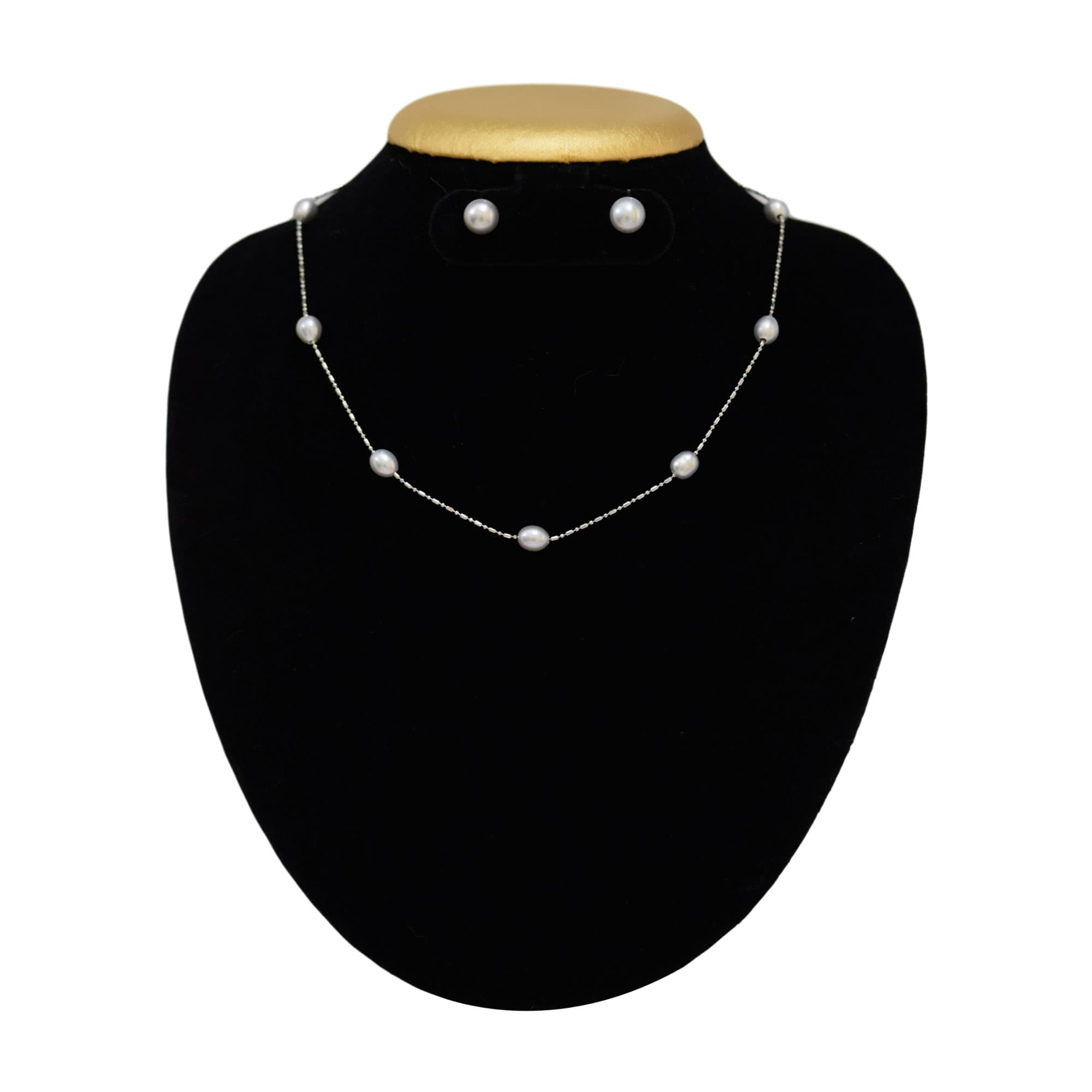 9 Moti Pearl Set - In Finest Hand Picked Grey Pearls