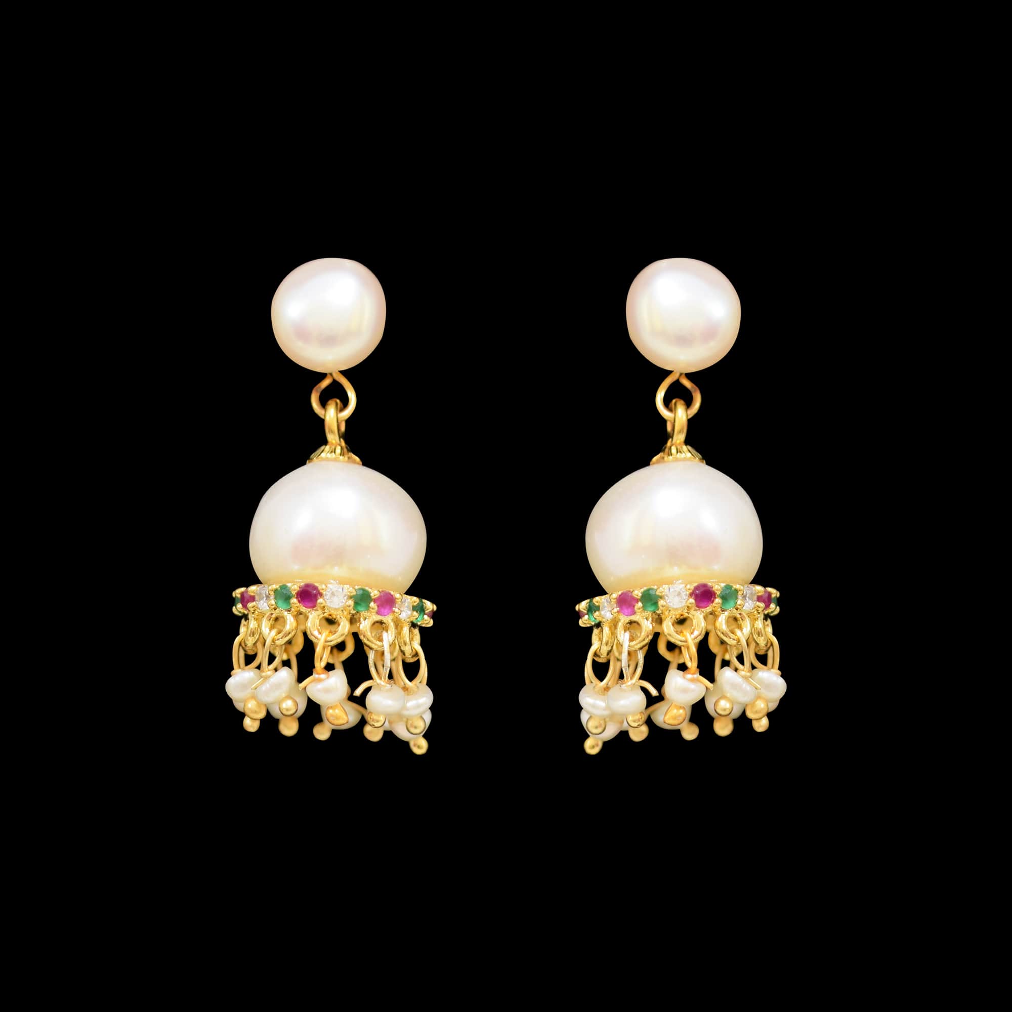 Traditional and Stylish Pearl Drop Hangings