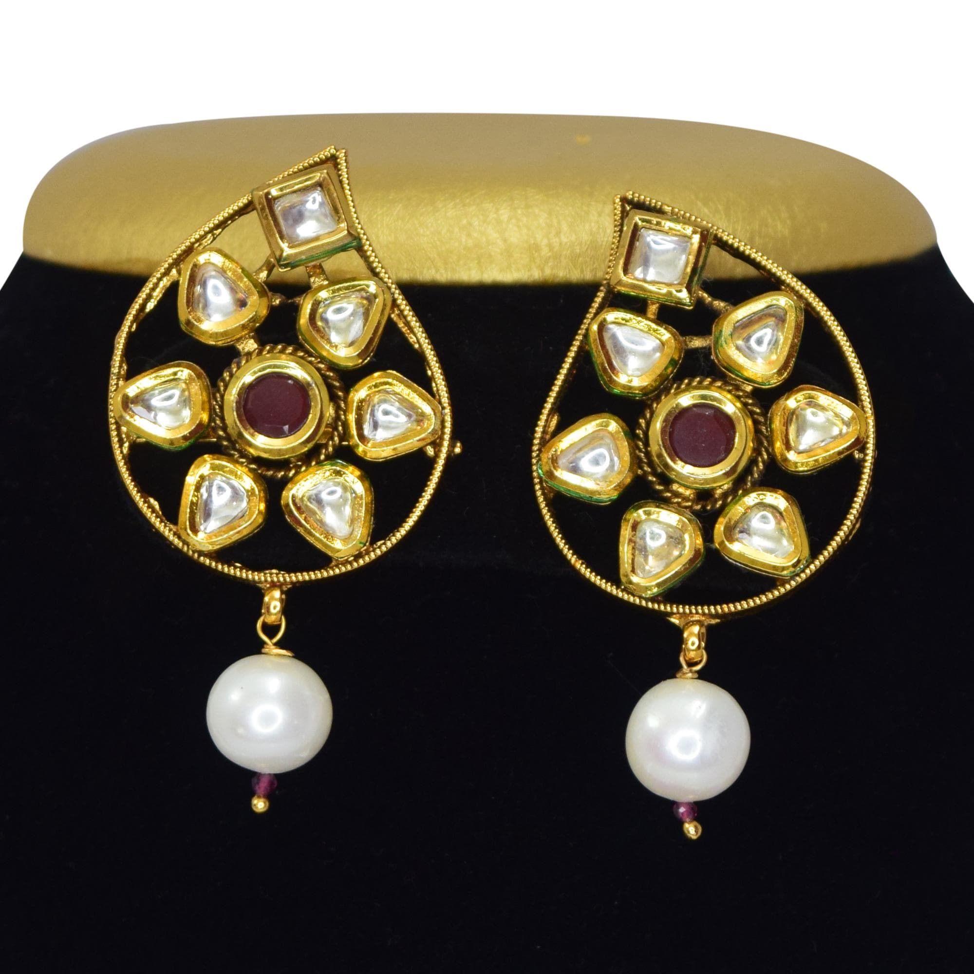 3 Rows Grand and Heavy Wedding Pearl Necklace Set - Image 2