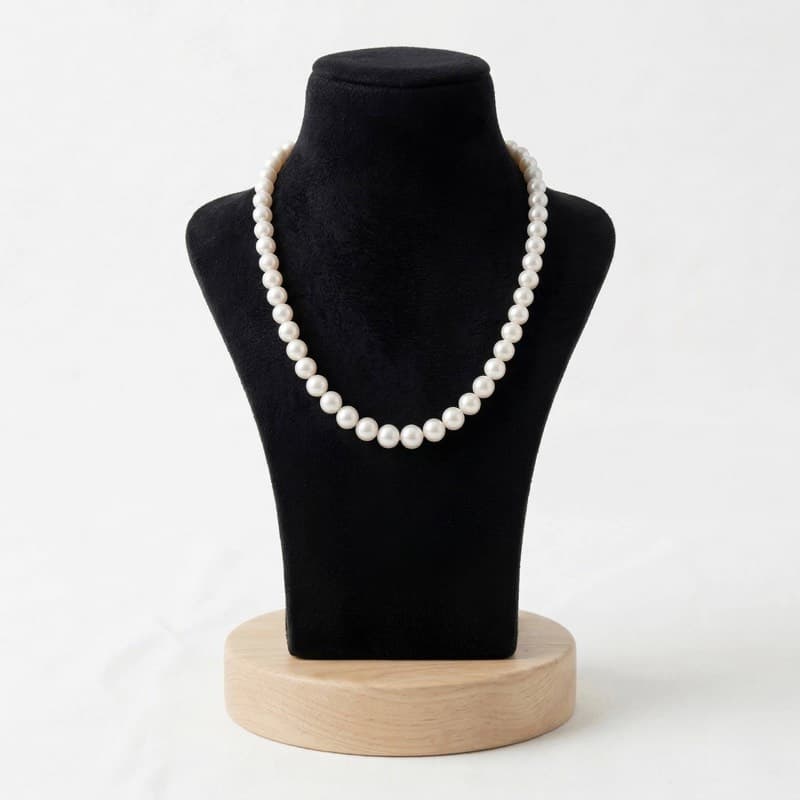 Classic White Pearl Necklace Set — 8mm AAA Round Pearls
