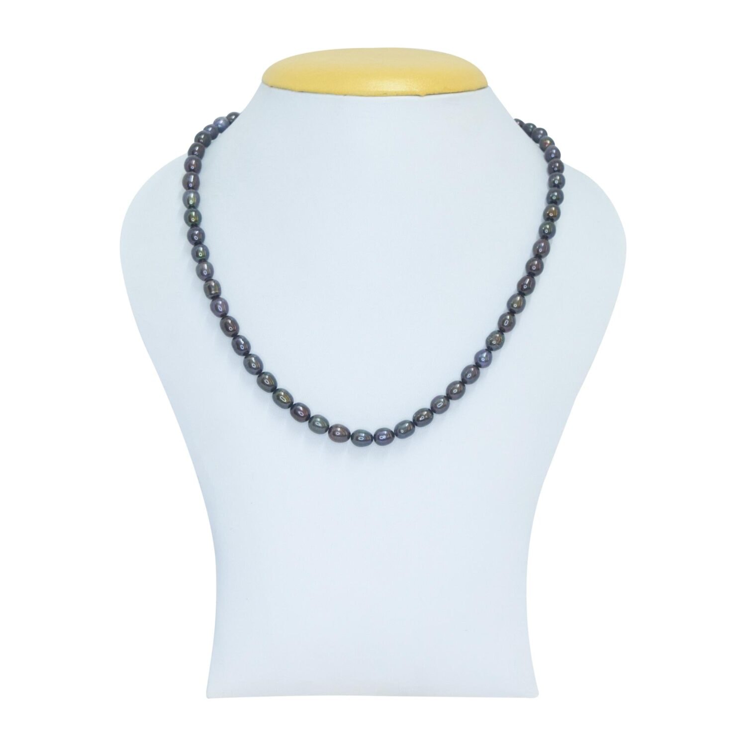 Dazzling 18 Inches Deep Brown 6.5mm Oval Pearl Necklace
