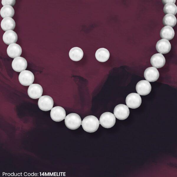 14mm big round high quality freshwater pearl necklace by pure pearls