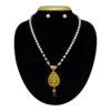 Simple Pearl Necklace Set in Lakshmi Pendant