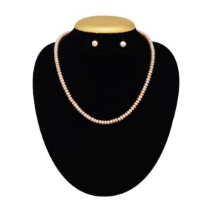 1 line pearl necklace set in half round pearls by Pure Pearls