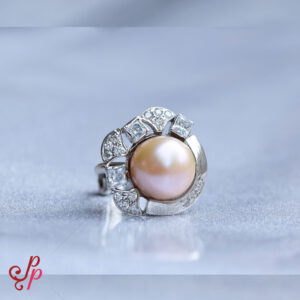 Beautiful Pink Pearl Finger Ring In 925 Sterling Silver – Adjustable
