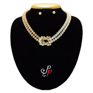 Extreme Elegance – Pearl Set In White And Light Golden Colour Pearls
