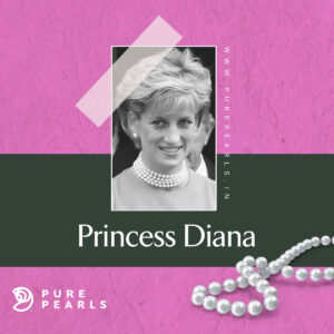 Princess Diana wearing pearls