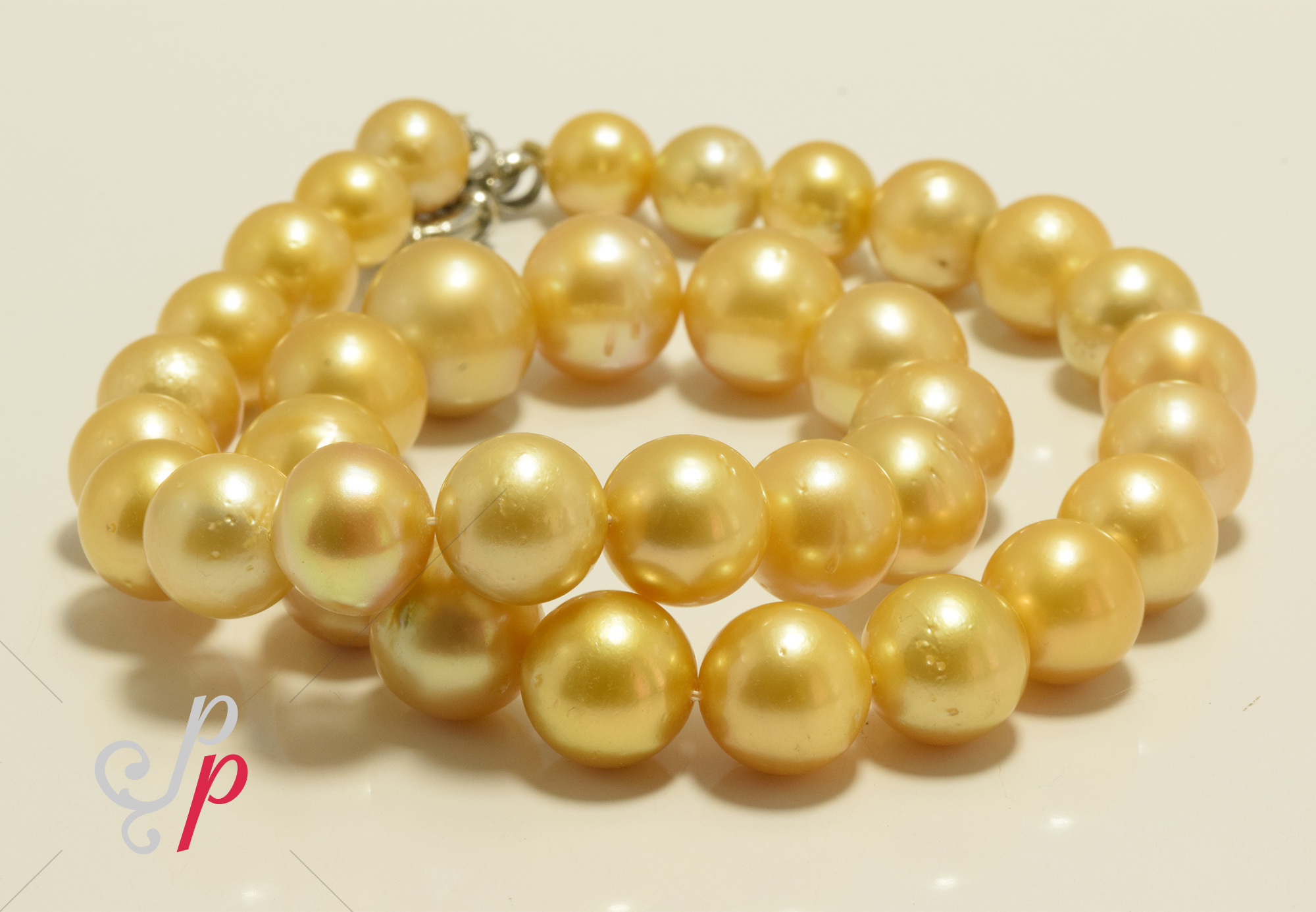 Endless beauty and pride 9mm 15mm golden south sea pearl necklace