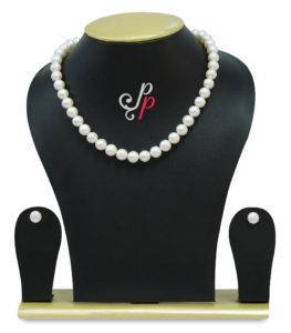 1 line large white round pearl necklace