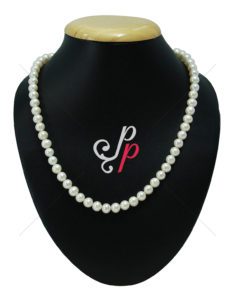 1 line white round pearl necklace