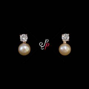 Cute Pearl Studs in Pink Pearls and Rose Gold Metal