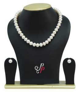 10-11 mm - Fresh water white round pearl necklace set - Super shine