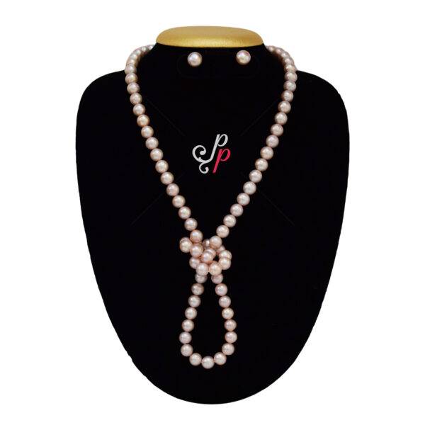 32 Inches Long - Dark Pink - Lavendar Pearl Necklace in 11mm pearls