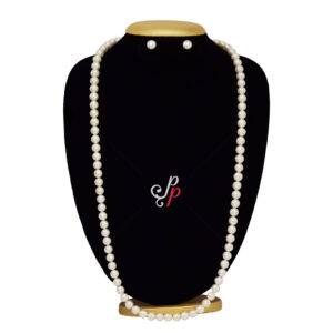 32 Inches Long - White Pearl Necklace in 9mm pearls