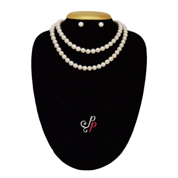 32 Inches Long - White Pearl Necklace in 9mm pearls