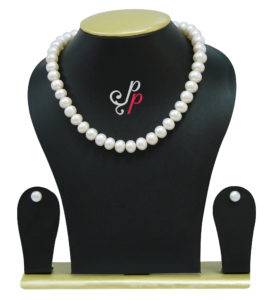 12-13 mm - Fresh water white pearl necklace set