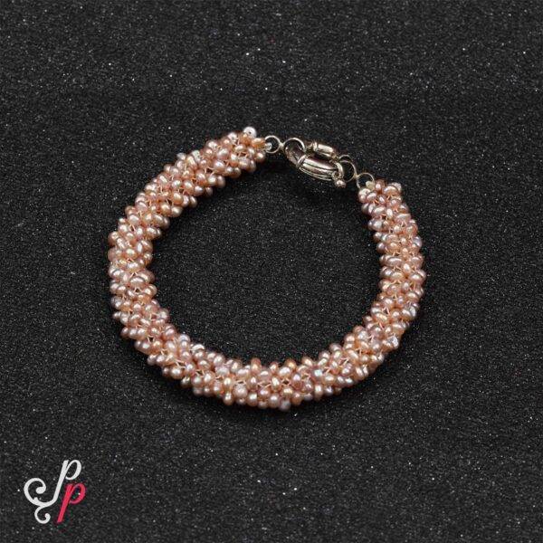 Seed Pearl Bracelet in Dark Pink Pearls