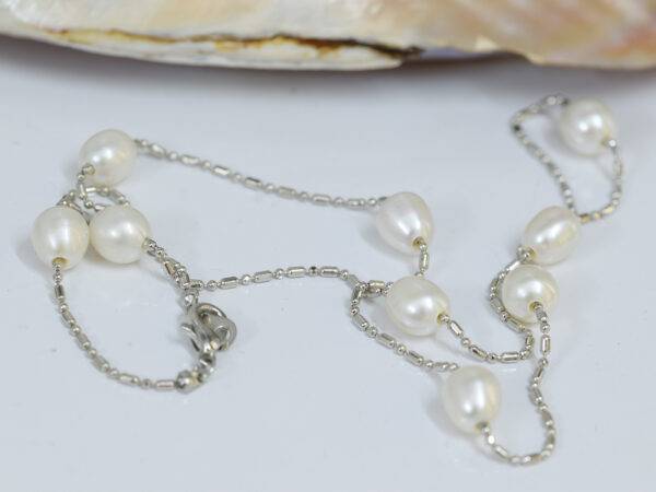 9 Moti Pearl Set - In Finest Hand Picked Oval White Pearls