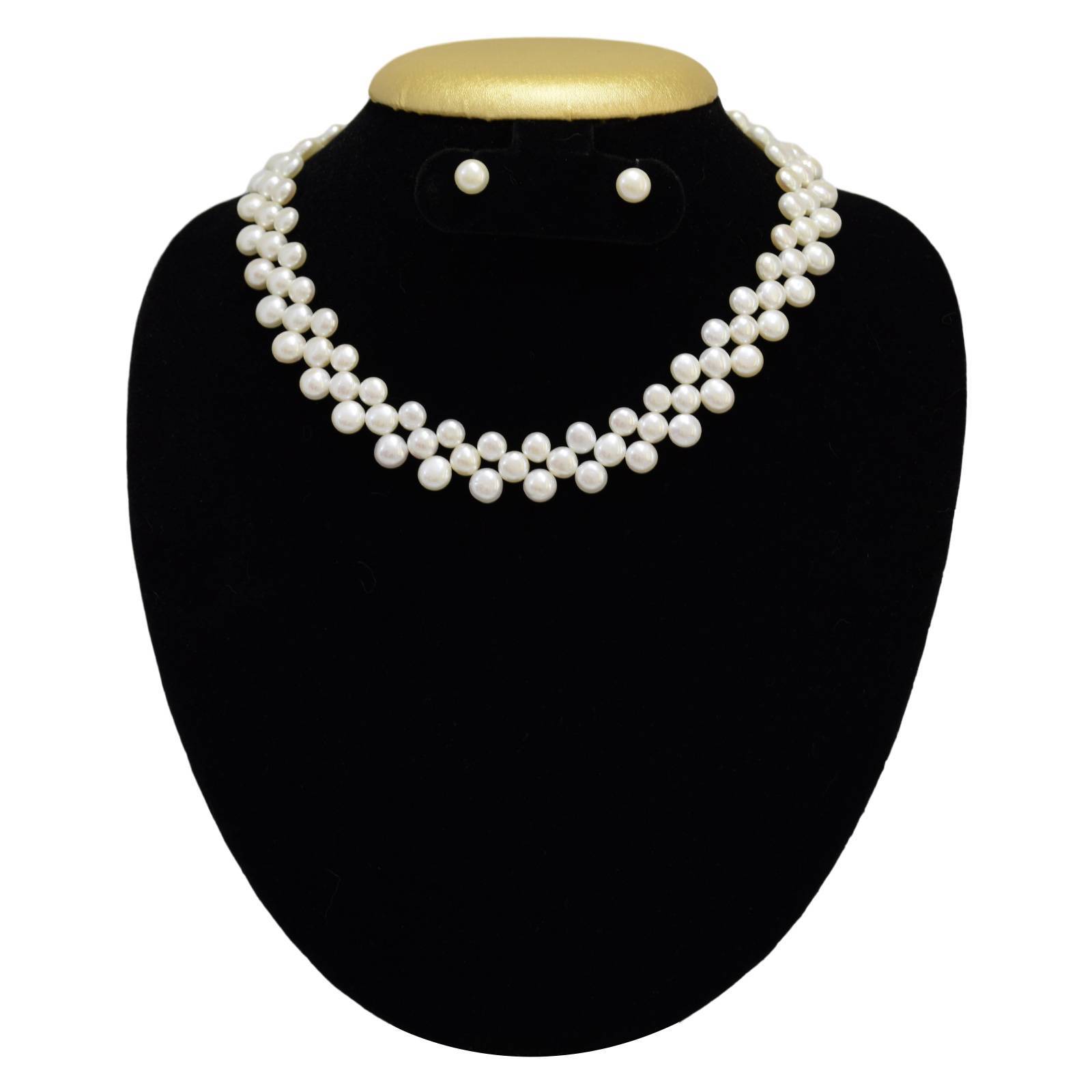 Handmade 4 Strand Freshwater Pearl Necklace | Multi Strand Pearl Neckl –  Huge Tomato