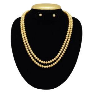 6mm Gorgeous Golden Coloured Pearl Necklace in 2 Strands