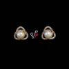Cute Triangle Shaped White Pearl Studs in Rose Gold Metal