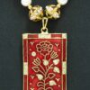 Different and gorgeous pearl necklace set with meenakari pendant