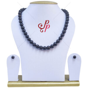 Black Beauty 10mm black pearl necklace set