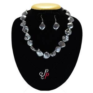 Ravishingly Beautiful - Baroque Pearl Set in Dark Grey Pearls