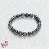 Stretchable Pearl Bracelet in Multishaded Grey Button Pearls of size 7mm
