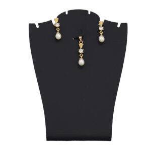 Simple Pearl Pendant and Earrings Set - Design 3