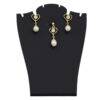 Heart Shaped Pearl Pendant and Earrings Set