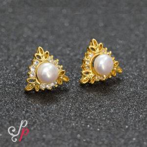 Triangle Shaped Pearl Studs