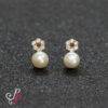 Stylish Pearl Studs in American Diamonds