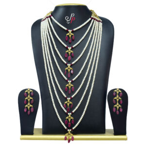 7 Step Nizam Bridal Jewellery in Semi precious Rubies