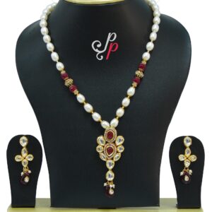 Beautiful Oval Pearl necklace set in original kundans
