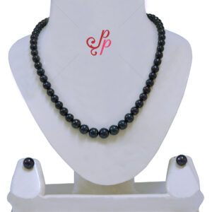 Black beauty - 1 strand graded pearl necklace 7mm to 11mm