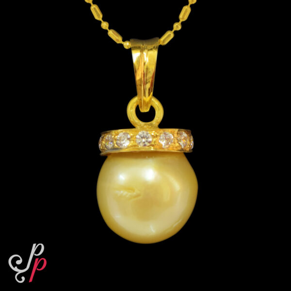 Bold South Sea Pearl Pendant in Real 916 22K Gold