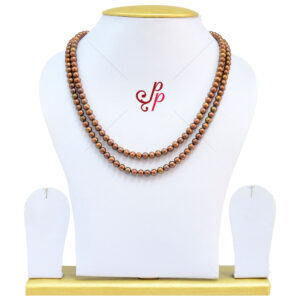 Double Strand Pearl Necklace in 5mm Dark Copper Colour