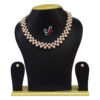 Elegant button pearl neckalce set in dark pink pearls
