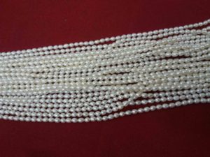 Finest White Oval Pearls of size 5mm long