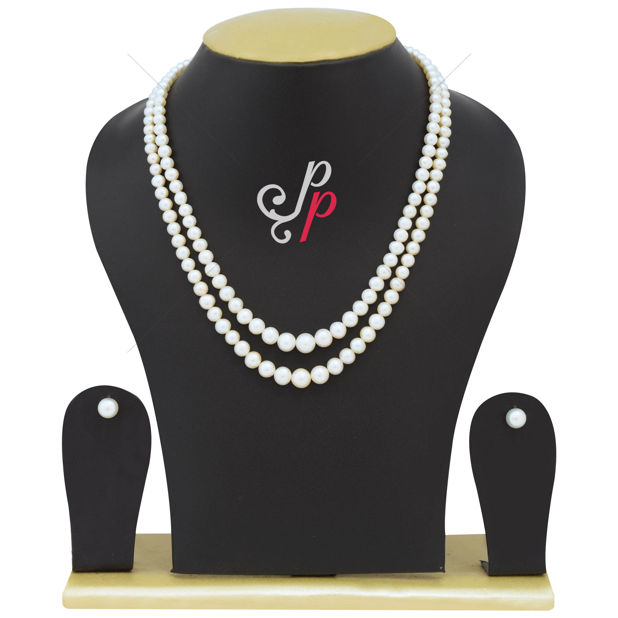 Line Pearl Necklace Set in 3mm to 7.5mm 