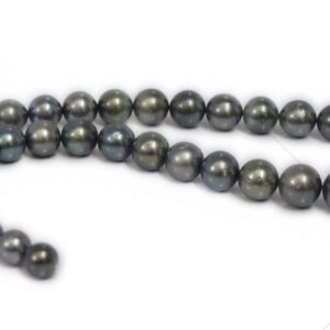 Graded dark grey tahitian pearl necklace 10mm to 14mm - AAA Quality