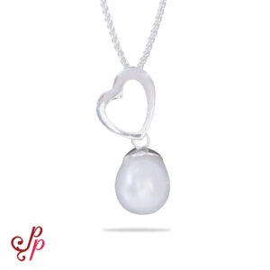 Heart with Beautiful White South Sea Pearl Pendant
