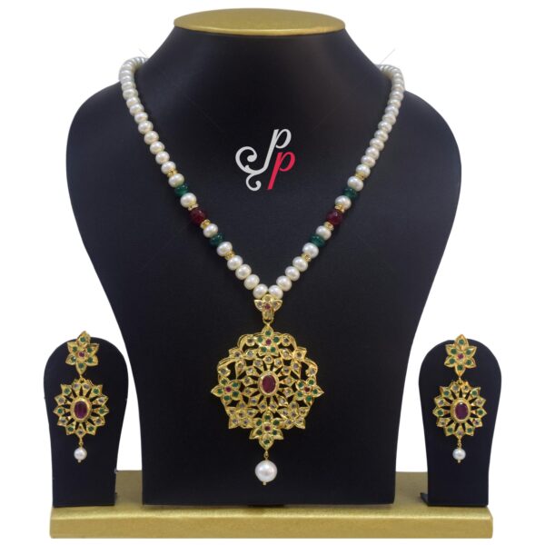 Hyderabad Nizam Pearl Set in Rubies, Emeralds and American Diamonds