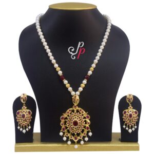 Hyderabad Nizam Pearl Set in Semi Precious Rubies