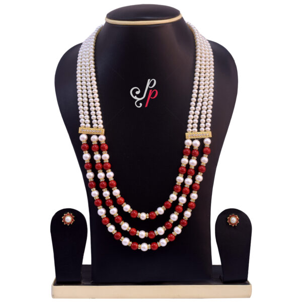 Magnificent 4 and 3 Lines Pearl Set in Corals