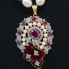 Magnificent pearl set in amazingly beautiful maroon meenakari pendant
